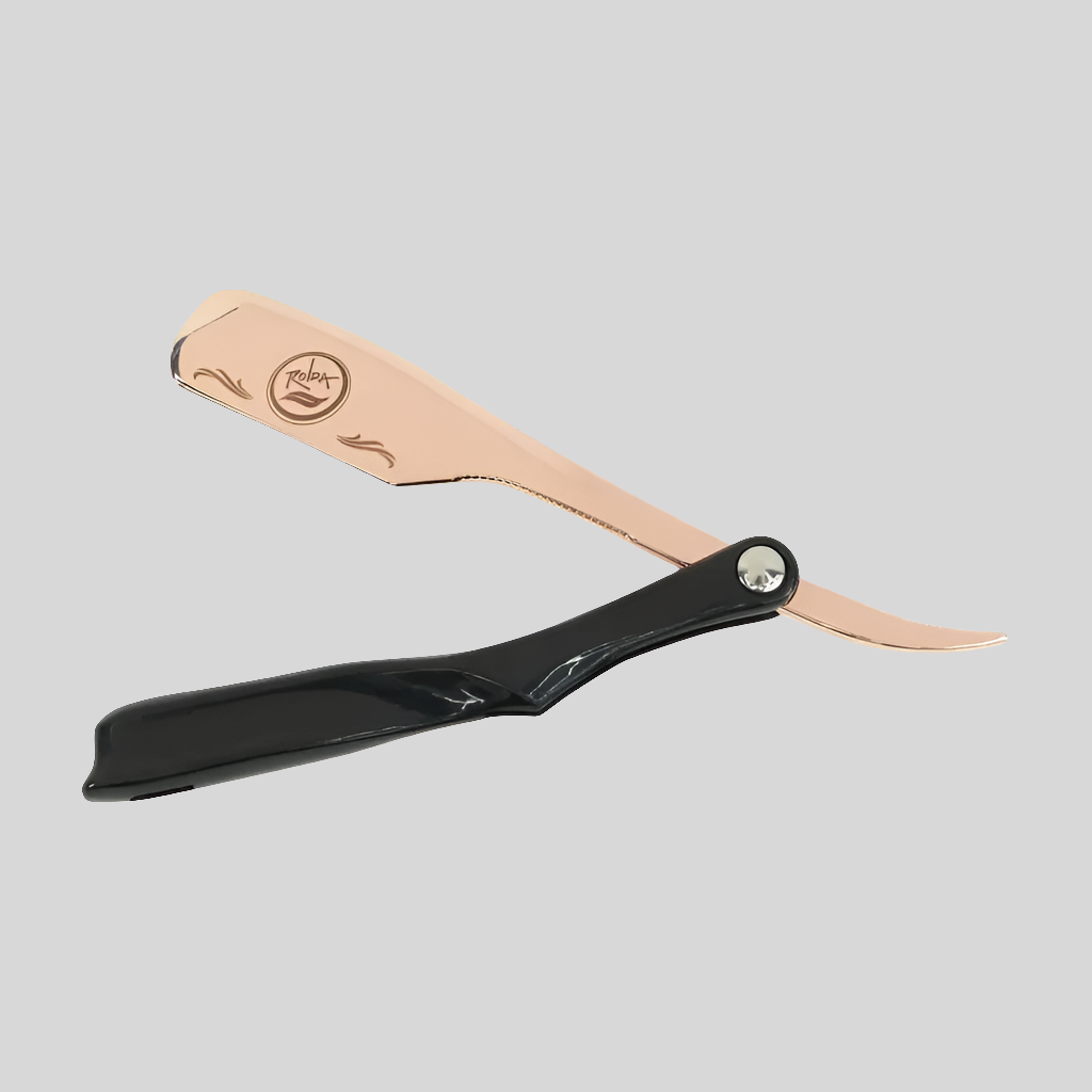 ROLDA STRAIGHT RAZOR HOLDER METAL- GOLD ROSE - D' Mayra Beauty Supply 
