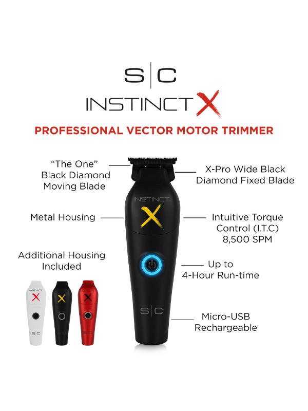 X Metal Trimmer Cordless Hair Trimmer With IN2 Vector Motor #SC411M